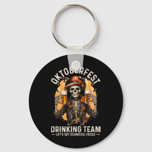 Team Lets Get Schnitzel Faced Halloween Skeleton  Key Ring