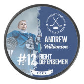 Team Logo Hockey Player Name Jersey Number & Photo Hockey Puck (Front)