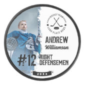 Team Logo Hockey Player Name Jersey Number & Photo Hockey Puck (Front)