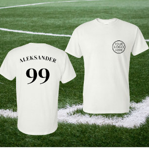 Team Logo Name Number Simple Modern Sport  T-Shirt