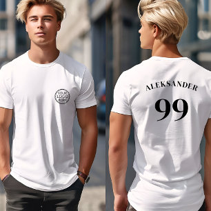 Team Logo Name Number Simple Modern Sport T-Shirt