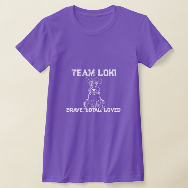 Team Loki Legacy Grunge Women's Slim Fit Purple  T-Shirt (Laydown)