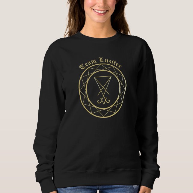 team Lucifer Satan Baphomet Devil Sweatshirt (Front)
