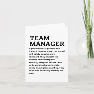 Team manager card