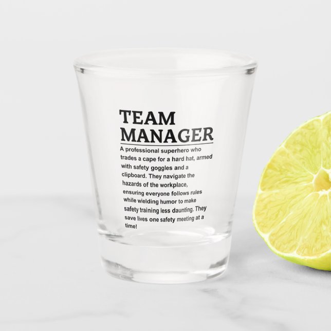 Team manager shot glass (Front)