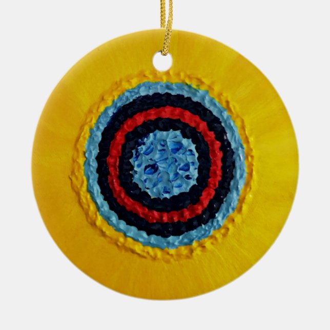 Team Matthew Sunflower for Autism Ceramic Tree Decoration (Front)