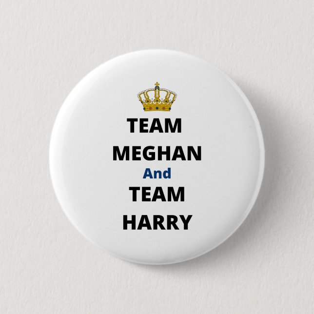 Team Meghan and Team Harry 6 Cm Round Badge (Front)