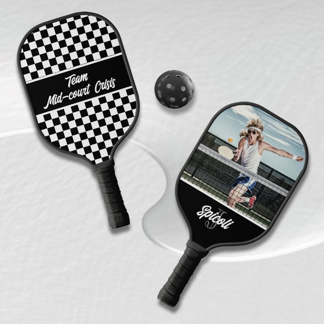 Team Mid Court Crisis Chequered Pickleball Paddle (Creator Uploaded)