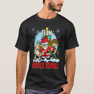 Team Middle School Santa Elf Reindeer Flossing Kid T-Shirt