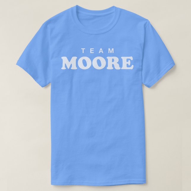 Team Moore Personalized Surname Bride Groom Family T-Shirt (Design Front)