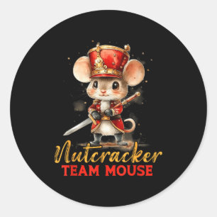 Team Mouse Nutcracker Christmas Dance Pajamas Kids Classic Round Sticker