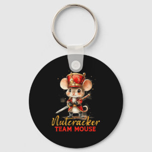 Team Mouse Nutcracker Christmas Dance Pajamas Kids Key Ring