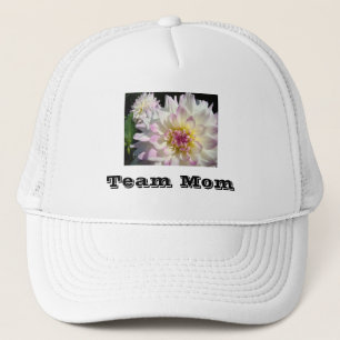 Team Mum Sports hats Truckers Pink Dahlia Flowers