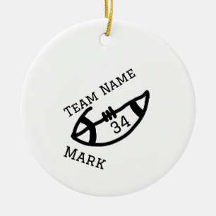 team name add player name date sports men ceramic tree decoration