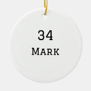 team name add player name date sports men ceramic tree decoration