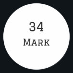 team name add player name date sports men  classic round sticker<br><div class="desc">design</div>