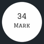 team name add player name date sports men  classic round sticker<br><div class="desc">design</div>