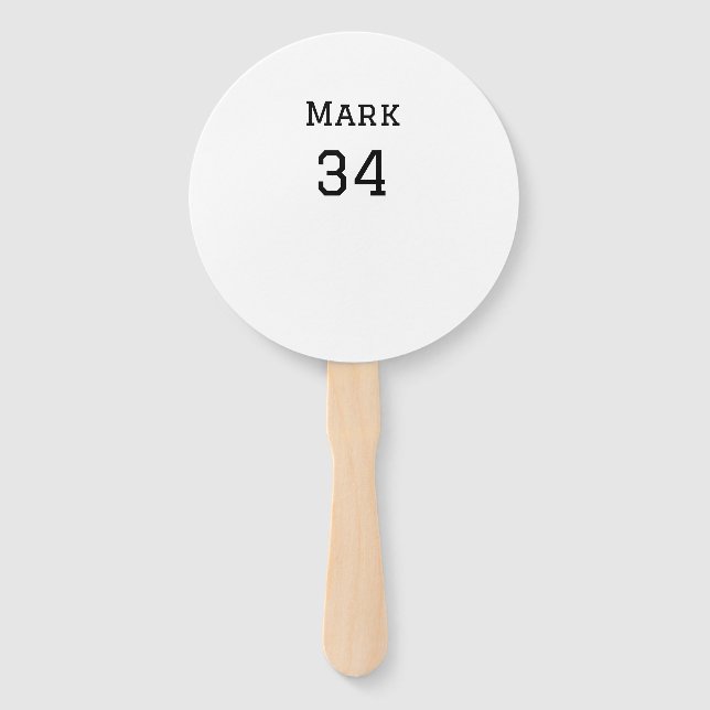 team name add player name date sports men  hand fan (Front)