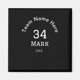 team name add player name date sports men magnet