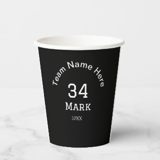team name add player name date sports men  paper cups
