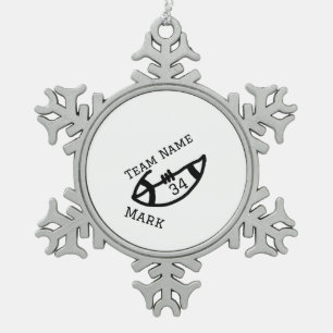 team name add player name date sports men snowflake pewter christmas ornament
