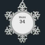 team name add player name date sports men  snowflake pewter christmas ornament<br><div class="desc">design</div>