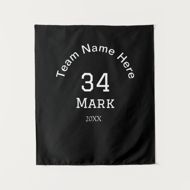 team name add player name date sports men  tapestry (Front)