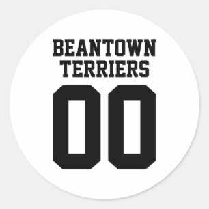 Team Name And Jersey Number Front Back T Shirt  Classic Round Sticker