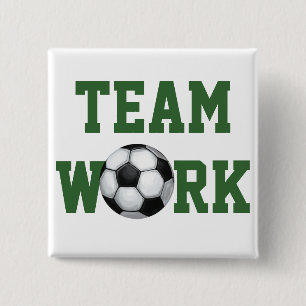 Team Name and Number Soccer Ball 15 Cm Square Badge