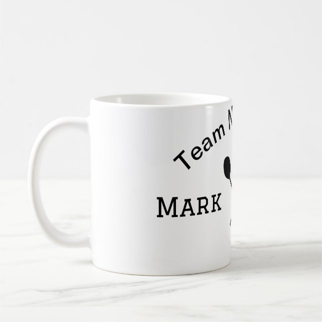 Team name here add name number ball paddle golf  coffee mug (Left)