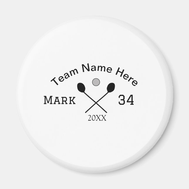 Team name here add name number ball paddle golf  magnet (Front)