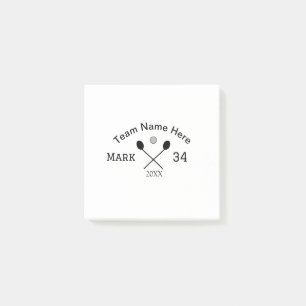 Team name here add name number ball paddle golf post-it notes