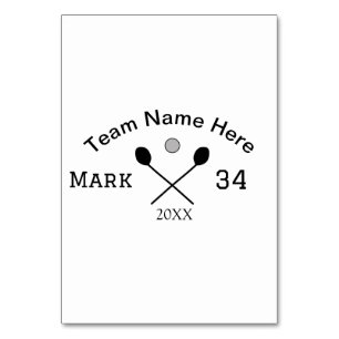 Team name here add name number ball paddle golf  table number