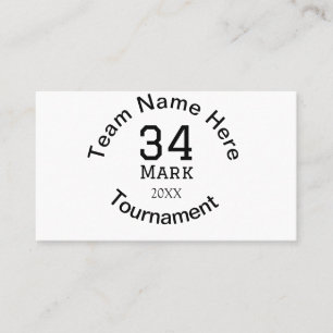 Team name here add name tournament year text business card