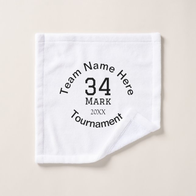 Team name here add name tournament year text wash cloth (Wash Cloth)