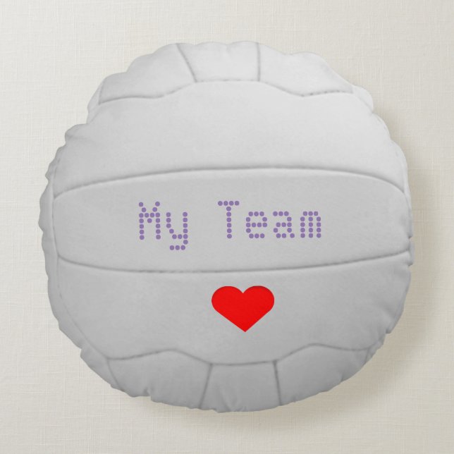 Team Name Personalised Netball Ball Design Round Cushion (Front)