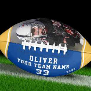 Team Name Player Number Blue Yellow Stripe Photo Football