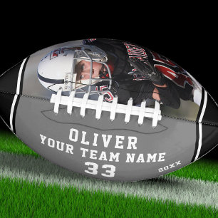 Team Name Player Number Grey Black Stripe Photo Football