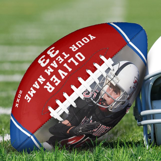 Team Name Player Number Red Blue Stripe Photo Football (Creator Uploaded)