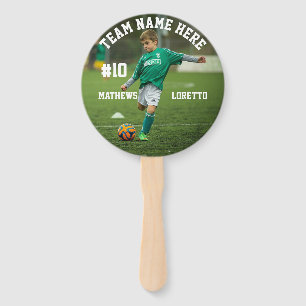 Team Name Player Photo Number & Name Soccer Hand Fan