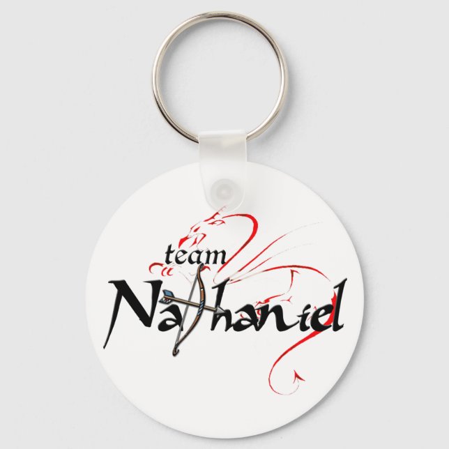 Team NATHANIEL! (light keychain) Key Ring (Front)