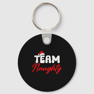 Team Naughty Funny Christmas Couple Matching Team Key Ring