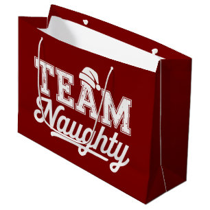 Team Naughty Funny Xmas Party Joke Humour Guys Large Gift Bag