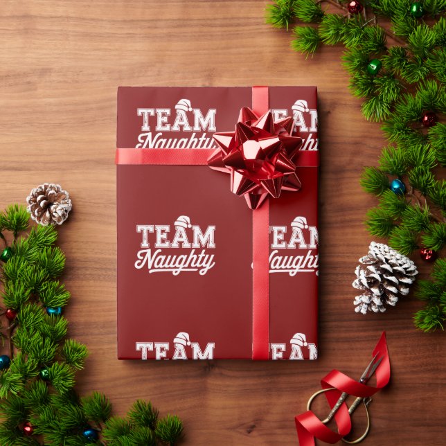 Team Naughty Funny Xmas Party Joke Humour Guys Wrapping Paper (Holiday Gift)