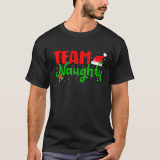 Team Naughty Matching Couples Christmas Pyjamas T-Shirt