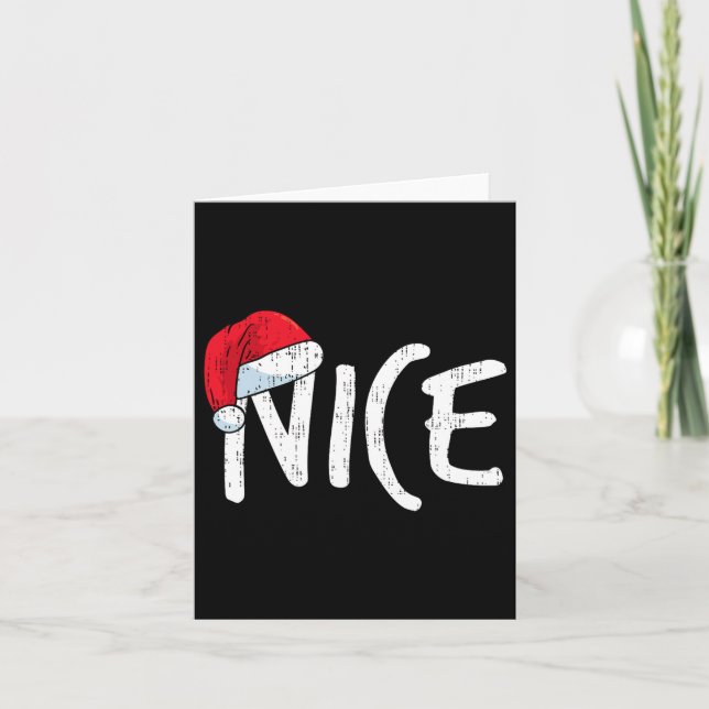 Team Naughty Nice Funny Matching Christmas Couples Card (Front)