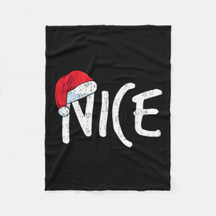 Team Naughty Nice Funny Matching Christmas Couples Fleece Blanket