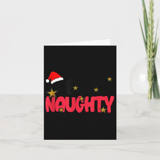 Team Naughty Shirt Funny Matching Christmas Family Card (Front)