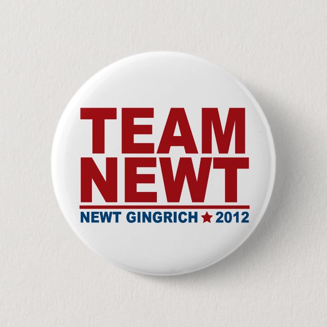 Team Newt Gingrich 2012 6 Cm Round Badge (Front)