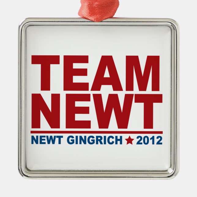 Team Newt Gingrich 2012 Metal Tree Decoration (Front)